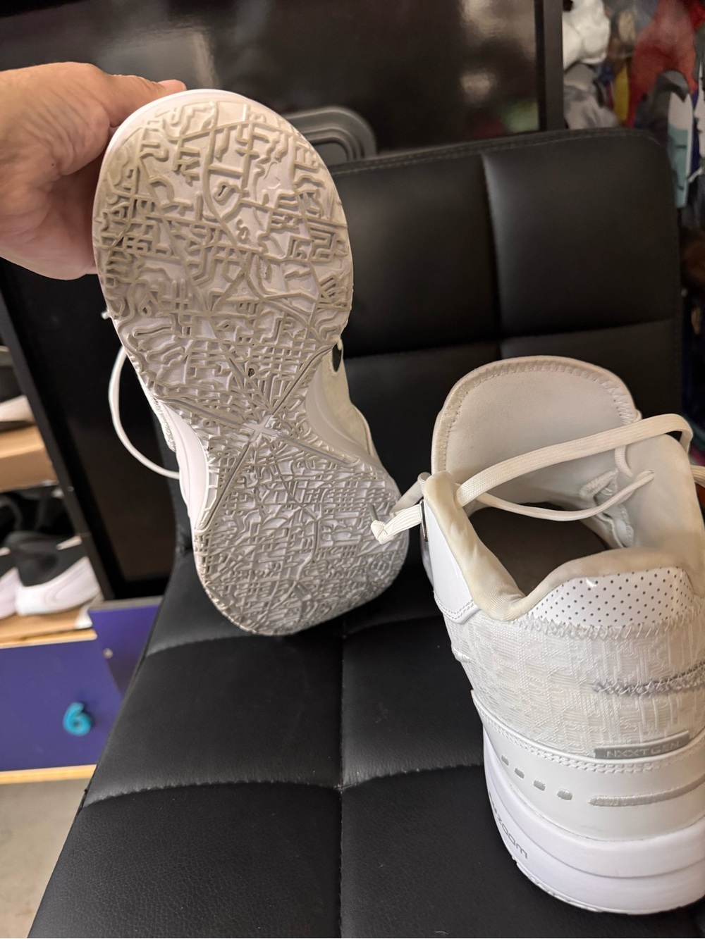 Nike Zoom LeBron NXXT Gen All-White Patent Leather Sneakers - Picture 5 of 7